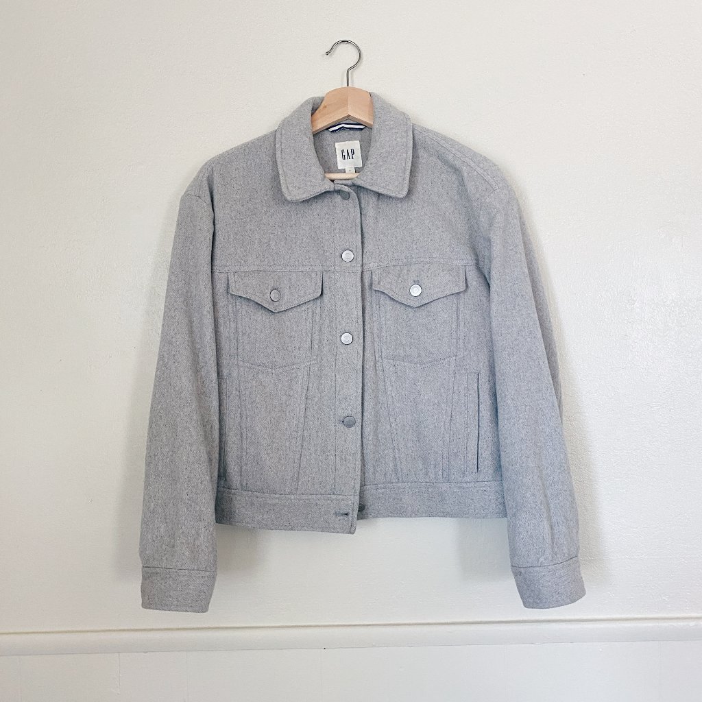 Gap | Wool Blend Button Up Jacket